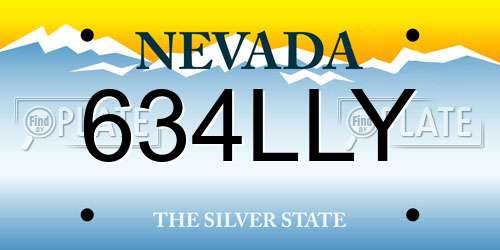 634LLY Nevada License Plate