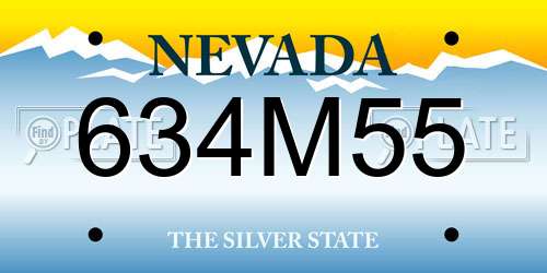 634M55 Nevada License Plate