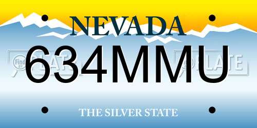 634MMU Nevada License Plate