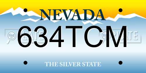 634TCM Nevada License Plate