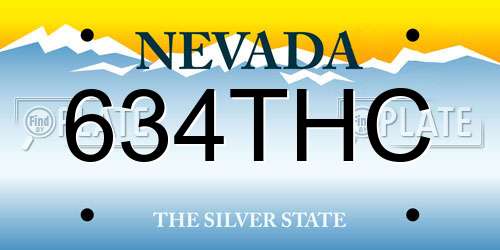 634THC Nevada License Plate
