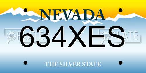 634XES Nevada License Plate