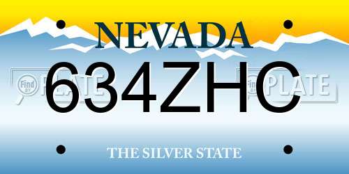 634ZHC Nevada License Plate