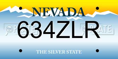 634ZLR Nevada License Plate