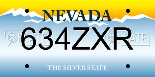 634ZXR Nevada License Plate
