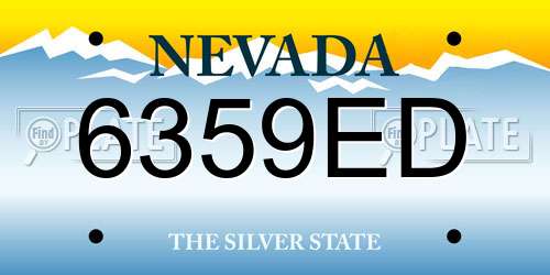 6359ED Nevada License Plate
