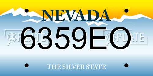 6359EO Nevada License Plate