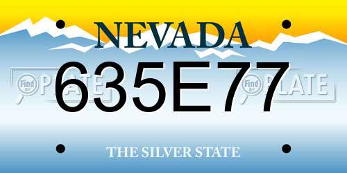 635E77 Nevada License Plate