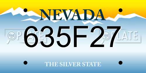 635F27 Nevada License Plate