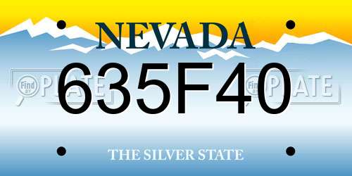 635F40 Nevada License Plate
