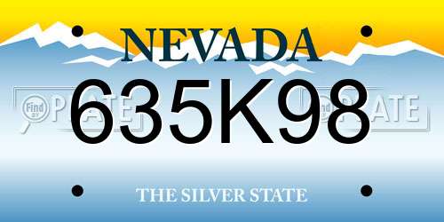 635K98 Nevada License Plate
