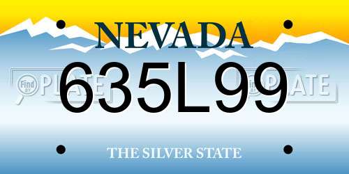 635L99 Nevada License Plate