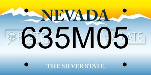 635M05 Nevada License Plate
