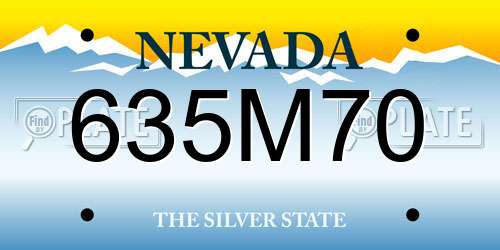 635M70 Nevada License Plate