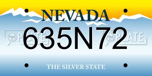 635N72 Nevada License Plate