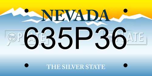 635P36 Nevada License Plate