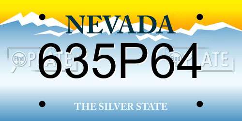 635P64 Nevada License Plate