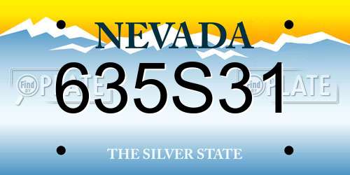 635S31 Nevada License Plate
