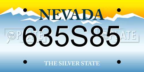 635S85 Nevada License Plate