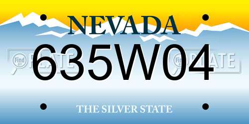 635W04 Nevada License Plate