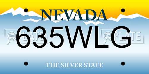 635WLG Nevada License Plate