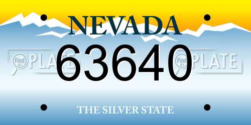 63640 Nevada License Plate