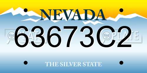 63673C2 Nevada License Plate