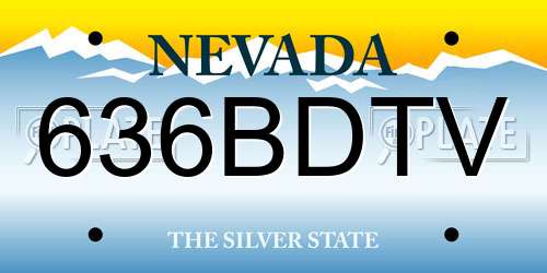 636BDTV Nevada License Plate