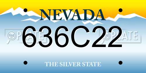 636C22 Nevada License Plate