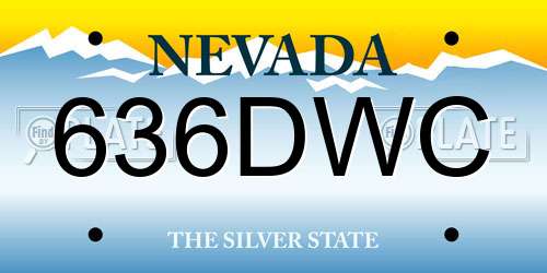 636DWC Nevada License Plate
