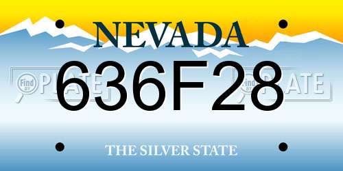 636F28 Nevada License Plate