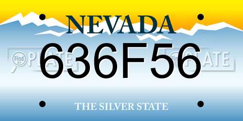 636F56 Nevada License Plate