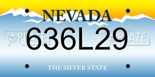 636L29 Nevada License Plate