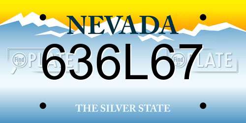636L67 Nevada License Plate