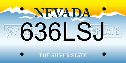 636LSJ Nevada License Plate