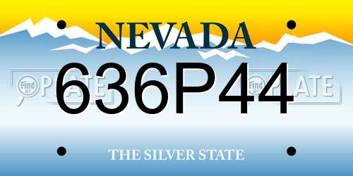 636P44 Nevada License Plate