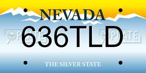 636TLD Nevada License Plate
