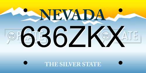 636ZKX Nevada License Plate