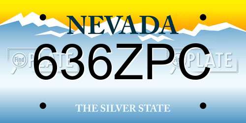 636ZPC Nevada License Plate