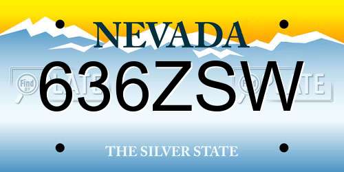 636ZSW Nevada License Plate