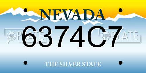 6374C7 Nevada License Plate