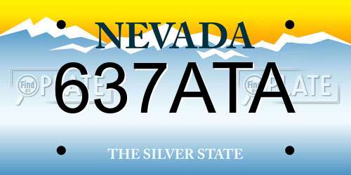 637ATA Nevada License Plate