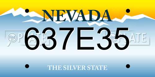 637E35 Nevada License Plate