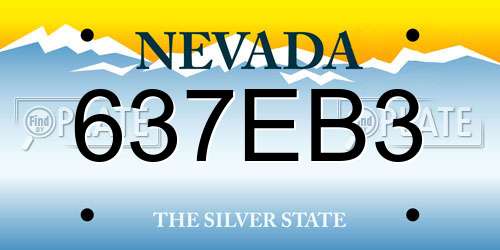 637EB3 Nevada License Plate