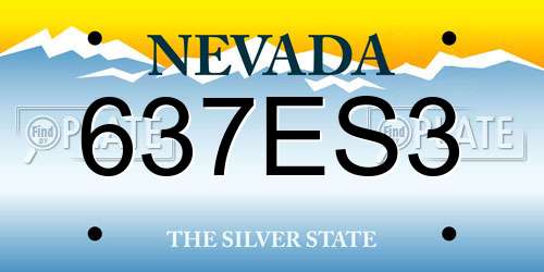 637ES3 Nevada License Plate
