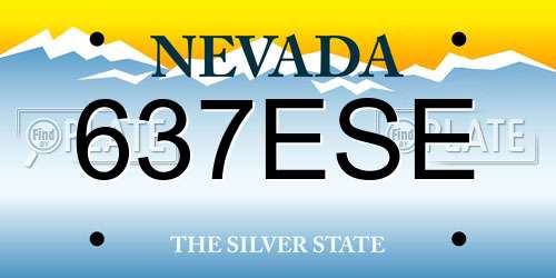 637ESE Nevada License Plate