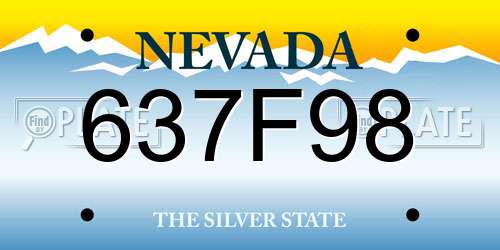 637F98 Nevada License Plate