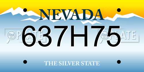 637H75 Nevada License Plate