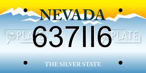 637II6 Nevada License Plate