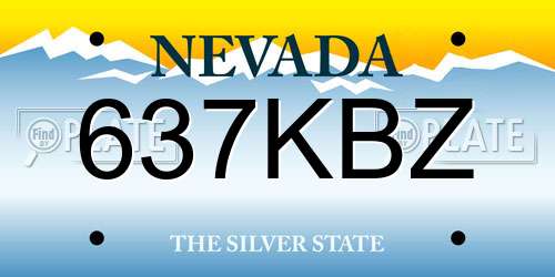 637KBZ Nevada License Plate
